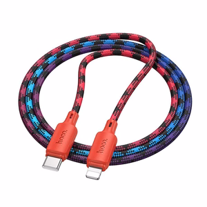 Kabelis (m) USB-C į Lightning Hoco PD 27W 1 m X116 - gradientinis raudonas