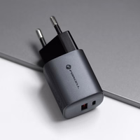 Įkroviklis Forcell F-Energy (1xUSB-C;1xUSB 3A 33W) juodas