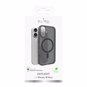 Puro Daylight MagSafe silikoninis dėklas telefonui iPhone 16 Plus - juodas