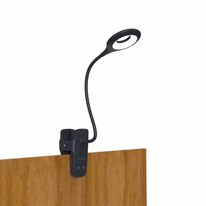Mini Wozinsky belaidė LED skaitymo lempa su segtuku + USB-C laidas - Juoda