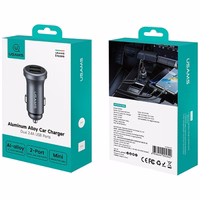 Automobilio įkroviklis USAMS CC320 Aluminium 2.4A 2xUSB-A tarnish