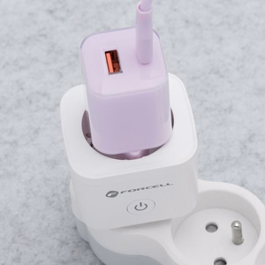 FORCELL F-ENERGY EU02 išmanusis kištukas 230V su WiFi, programuotoju ir Tuya/Amazon Alexa palaikymu - baltas