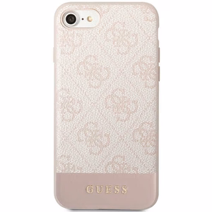 Guess GUHCI8G4GLPI iPhone 7/8/SE 2020/2022 rožinis/rožinis kietas dėklas 4G Juostelės Kolekcija