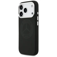 Mercedes silikoninis Vintage Logo MagSafe dėklas iPhone 17 Pro – juodas