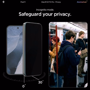 Spigen Glas.tR EZ Fit Pro HD 2 vnt. privatumo grūdintų stiklų rinkinys, skirtas Google Pixel 10 / 11