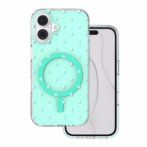 Bubble Dots Mag dėklas, skirtas iphone 16 6,1", žalias