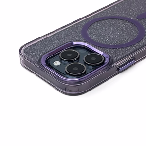 Wozinsky Blizgus dėklas su Magnetiniu Samsung Galaxy S25 - Violetinis su Blizgučiais