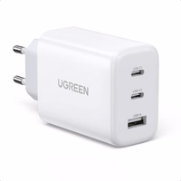 Ugreen CD275 Sieninis įkroviklis su laidu 2× USB Type-C / USB 65W Baltas