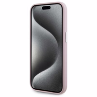 Karl Lagerfeld FW Metal Plate Magnetinis įkrovimo dėklas iPhone 15 Pro Max - rožinė
