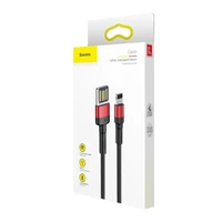Baseus Cafule Dvipusis USB Lightning kabelis 2,4A 1m (juodas+raudonas)