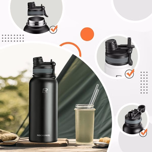 Rockbros 35210029002 terminė dviračio gertuvė gėrimams 650 ml - juoda