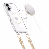 Tech-Protect FlexAir Chain MagSafe iPhone 16 dėklas - skaidrus + 2 dirželiai (juodas ir taupe)