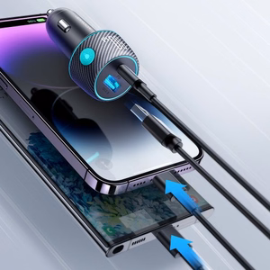 Automobilinis įkroviklis Joyroom „JR-CCN01" juodas 60W (PD20W / USB-C) su LED apšvietimu