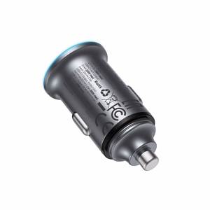 Automobilinis įkroviklis Acefast B15 65W USB-C/USB-A pilkas