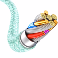 Blavec Kabelis Candy pynėtas - USB į Lightning - 2,4A 3 metrai Apple CarPlay (CCA-UL24GN30) žalias