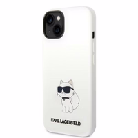 Karl Lagerfeld KLHMP14MSNCHBCH iPhone 14 Plus 6.7" baltas silikoninis dėklas Choupette, magnetinis (MagSafe)
