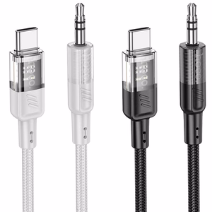 Cable AUX Jack 3,5 mm to USB C Hoco 1,2 m UPA27 black
