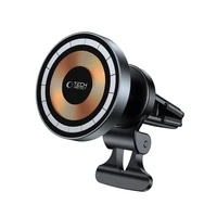Tech-Protect MM15W-V5 automobilinis telefono laikiklis su MagSafe 15W indukciniu įkrovikliu, tvirtinamas prie oro angos - juodas