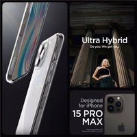 Spigen Ultra Hybrid dėklas telefonui iPhone 15 Pro Max - skaidrus matinis