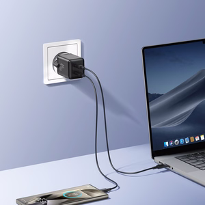 Joyroom JR-TCG17 sieninis įkroviklis, 45 W, 2 × USB-C (EU kištukas), juodas