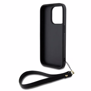 DKNY Dėklas telefonui su dirželiu ir logotipu iPhone 15 Pro - juodas