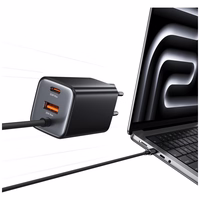 Tinklo įkroviklis USAMS JC Series CC266 65W GaN Fast Charger 2xUSB-C 1xUSB-A juodas