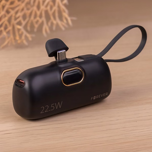 Forever mini išorinė baterija MTB-100 22.5W 5000 mAh USB C juodas