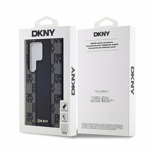 DKNY Odinis langeliais raštuotas magnetinis dėklas Samsung Galaxy S24 Ultra - juodas