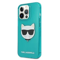 Karl Lagerfeld KLHCP13LCHTRB iPhone 13 Pro / 13 6.1" mėlynas kietas dėklas Blizgučių Choupette Fluo