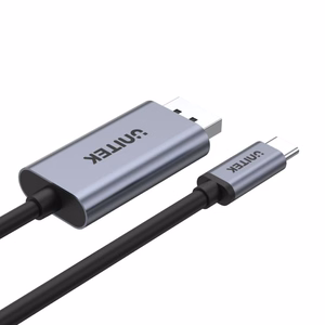 UNITEK V1409A kabelio jungtis USB-C DisplayPort Juodas, Pilkas