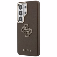 Guess dėklas Grained Big 4G Metal Logo skirtas Samsung Galaxy S26 Ultra rudas