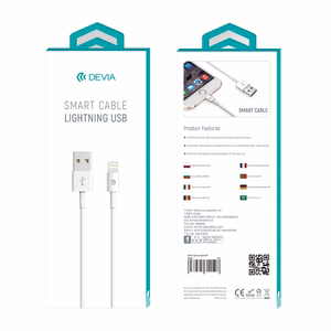 Devia kabelis Smart EC080 USB - Lightning 1,0 m 2,1A baltas
