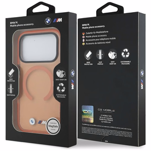 BMW M IML Metal Logos MagSafe Dėklas for iPhone 17 Pro Max - Pro oranžinis