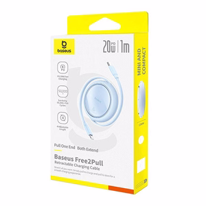 Baseus Free2Pull - 20 W USB-C į Lightning ištraukiamas kabelis, 1 m (mėlynas)