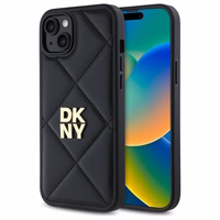 DKNY Quilted Stack Logo dėklas telefonui iPhone 15 Plus - juodas