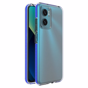 Spring Case dėklas su spalvotu rėmeliu Samsung Galaxy S22 Ultra tamsiai mėlynas