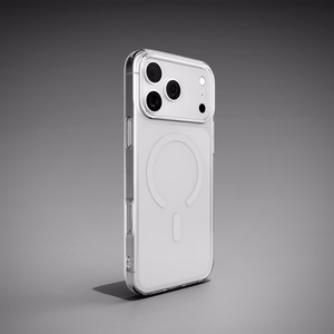 Puro Lite Mag TPU+PC dėklas telefonui suderinamas su MagSafe iPhone 17 Pro - skaidrus su baltu žiedu