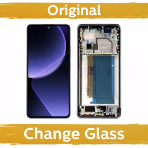 LCD ekranas skirtas Xiaomi 13T (13T Pro) su rėmeliu / sidabrinis / (Atnaujintas: Kinija)