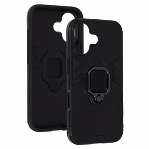 Dėklas telefonui Ring Armor iPhone 16 Plus juodas