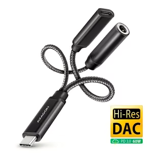 Звуковая карта адаптер USB-C 3.5мм Hi-Res DAC ADA-HCPD AXAGON