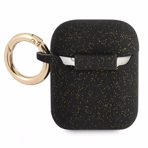 Guess GUA2SGGEK AirPods dėklas juodas/juodas Silikonas Blizgučiai