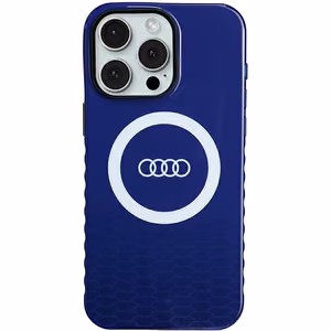 Audi IML Didelis Logotipas Magnetinis dėklas telefonui iPhone 15 Pro Max - mėlynas