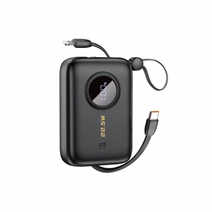 Išorinė baterija Dudao K14 juoda 10000mAh (PD / QC3.0) + Type-C / Lightning laidas