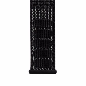 Crong Nylon Reflex Sport dirželis, skirtas Apple Watch 38 / 40 / 41 / 42 mm, juodas