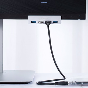 Orico MH4PU šakotuvas su spaustuku 4x USB-A 3.0 sidabrinis