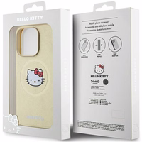 Hello Kitty odinis Kitty Head magnetinis dėklas telefonui iPhone 14 Pro Max - auksinis
