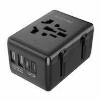 Blitzwolf BW-TA1 4-in-1 kelionių adapteris 2xUSB + C + PD 20W