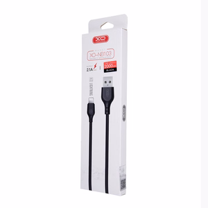XO laidas NB103 USB - Lightning 2,0 m 2,1A, juodas