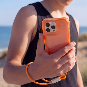 Safepop dėklas su dirželiu skirtas iPhone 17 Pro 6,3" oranžinis