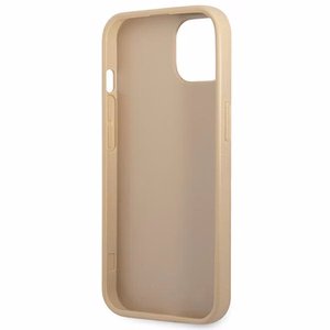 Guess GUHCP13SPSATLE iPhone 13 mini 5.4 dėklas telefonui, smėlinis, kietas, Saffiano trikampio logotipu